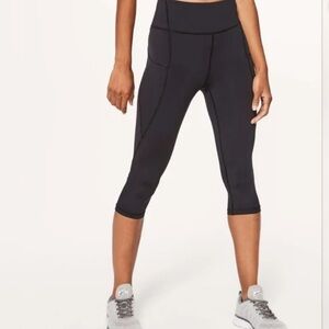 Lululemon Break Free Crop Nulux 17" Black SZ 2